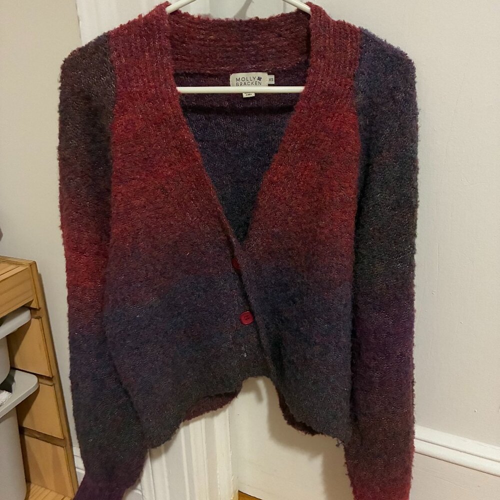 Red/purple Oversized Cardigan